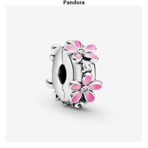 Pandora silver daisy clip-on charm